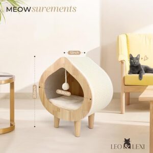 Unique Modern Cat Bed for Indoor Cats, House with Scratching Wall, Cozy Cave for Hideout, Cute Kitty Condo for Sleeping, Luxury Cat Beds & Furniture - Image 7