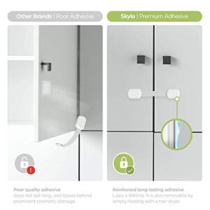 Baby Proofing Child Safety Locks (12 Pack) by Skyla Homes - The Safest, Quickest and Easiest 3M Adhesive Cabinet Latches, No Screws & Magnets, Multi-Purpose for Furniture, Kitchen, Ovens, Toilet Seats - Image 7