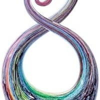 15" Tall Hand Blown Glass Abstract Sculpture with Base | Outdoor-Ready Handcrafted Glass Decor for Patio, Garden, Home & Office Display