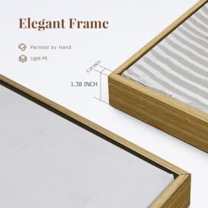 Framed Neutral Abstract Wall-Art Painting - Large Abstract Canvas Wall Decor 3D Curve Illustrations Hand painting for Living Room, Bedroom, Office - 2 Piece 28 x 40 Inch, Ready to Hang - Image 5