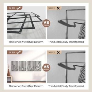 Glamativity 4 Pcs Black Abstract Mountain Line Metal Wall Art, 17 x 12'' Minimalist Décor Single Line Art Wall Décor, 3D Textured Sculptures, Decorative Forest Nature Abstract Line Minimalist Wall Décor Hanging for Living Room Bedroom Bathroom Study(Black, M Size 17 x 12'') - Image 7