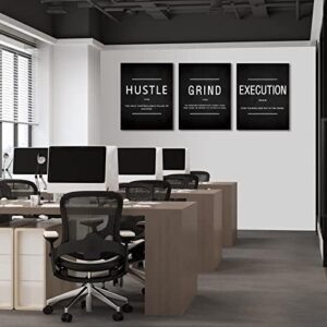 KAWAHONE Canvas Painting Wall Art, Grind Hustle Execution Motivational Wall Art Decoration Posters Prints for Living Room Bedroom, Office Decor, Gallery-Wrapped Canvas Art Set Framed Ready to Hang - Image 3