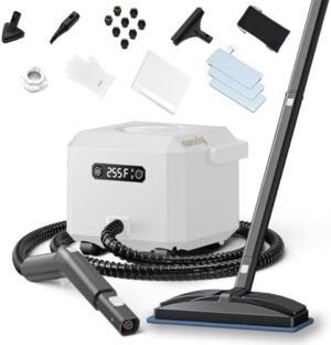 Steam Cleaner: 50s Fast Heat-up Steamer for Home Furniture Mattress Surface Bed Bathroom Tile Grout Hardwood Floor Cleaning White