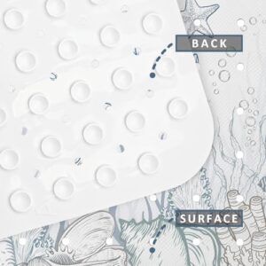 Sea Turtle Seaweed Starfish Cute Shell Bathtub Mat Non Slip Shower Mat Extra Long Anti Slip Bath Mats for Tub with Suction Cups and Drain Holes - Image 8