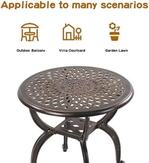 Jardin DE CENTENNAIL 3-Piece Outdoor Bistro Set Cast Aluminum Rust-Resistant Patio Furniture Armchairs Design (Copper) - Image 5