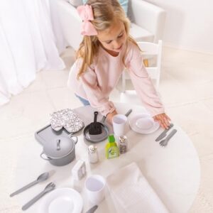 Melissa & Doug 22-Piece Play Kitchen Accessories Set - Utensils, Pot, Pans, and More , White - Image 8