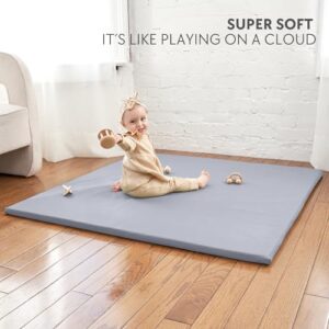 Stylish Vegan Leather Baby Play Mat - Soft, Easy to Clean Floor Mat Creates A Safe Play Area for Your Baby - The Perfect Modern Foam Playmat Fits Nicely with Your Kids Playroom Or Home Decor - Image 2