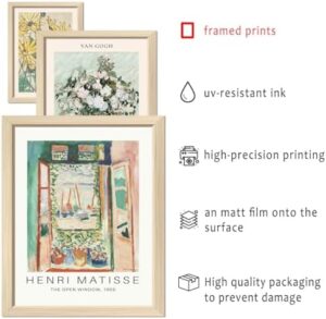 16 PCS Framed Sage Green Wall Art Decor, Matisse Wall Prints for Bedroom, Gallery Wall Frame Set, Abstract Posters for Living Room Aesthetic, Wall Collage Kit Pictures, Boho Dorm Home Decor - Image 3