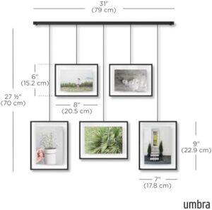 Umbra Exhibit Picture Frame Gallery Set, Adjustable Wall Collage Displays Five Photos (Two 4x6" and Three 5x7"), Set of 5, Black - Image 3