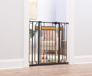 Regalo Home Accents Extra Tall & Wide Baby Gate, Bonus Kit, Includes Décor Steel With Hardwood, 4" Extension Kit, 4 Pack Pressure Mount Kit & Wall Cups, 0320 DS - Image 2