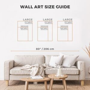 qmmp Modern Wooden Wall Sculptures - Set of 3 - MDF - Oak - Home Decor Accent - Large Wall Art for Living Room, Bedroom, Office - Easy Installation (Oak, Medium - Mountain and Sun, Unframed) - Image 7