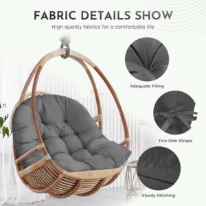 Egg Chair Cushions for Outdoor Furniture, Waterproof Egg Chair Cushion Replacement for Hanging Chairs, U-Shape Swing Chair Cuhsion 32x43 Inches (Grey) - Image 4