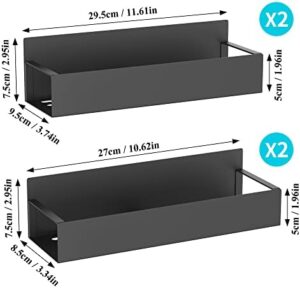 4 Pack Magnetic Spice Storage Rack Organizer for Refrigerator and Oven, Black Fridge Organizers and Storage - Image 7