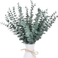 24pcs Eucalyptus Stems Artificial Eucalyptus Stems with Leaves Fake Greenery Branches Fake Flowers for Wedding Bouquets, Floral Centerpieces, Home/Office/Christmas Decor