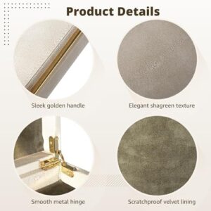 Faux Leather Decorative Jewelry Storage Boxes, Set of 3 Large Stackable Decorative Storage Boxes with Lids, Storage Nesting Organizer for Home Decor - Image 3