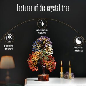 FASHIONZAADI 7 Chakra Tree of Life, Crystals and Healing Stones, Birthday Gifts for Women - Crystal Tree for Positive Energy, Home Office Decor, Spiritual Gifts for Women - Image 5