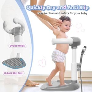 Baby Bathtub with Shower Stand Support | Anti-Pinch Soporte para Bañera de Bebé, Adjustable Shower Tower & Anti-Slip for Toddler Standing Up Themselves,Ideal Gift for Infants 8-36 Months - Image 4