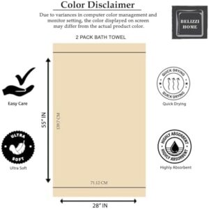 Belizzi Home Ultra Soft 2 Pack Oversized Bath Towel Set 28x55 inches, 100% Cotton Large Bath Towels, Ultra Absorbant Compact Quickdry & Lightweight Towel, Ideal for Gym Travel Camp Pool - Pink - Image 7