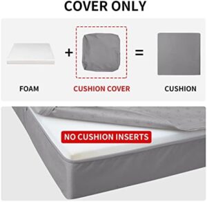 Easy-Going Waterproof Patio Cushion Covers 24x24x4 inch 4 Pack Replacement Non-Slip Outdoor Seat Cushion Slipcover with Zipper. Gray - Image 7