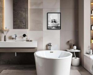 Framed Bathroom Decor Wall Art, Chimpanzee in Bathtub, Black and White Wall Art, Funny Bathroom Wall Decor Signs, Cute Animal Art Home Decor (Framed,8''x10'') - Image 4