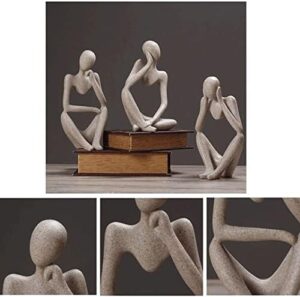 Thinker Sculptures, Sandstone Resin Thinker Statue Ornaments, Abstract Style Housewarming Gifts, Living Room Dining Desk Decorations (Right, Small) - Image 5