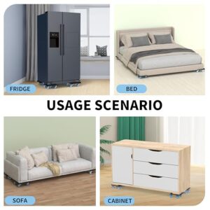 Heavy Duty Furniture Dolly 360° Rotating 5 Wheels, Alloy Steel 3000 lbs Load Capacity Furniture Movers with Measuring Tape & Leveler - Image 8