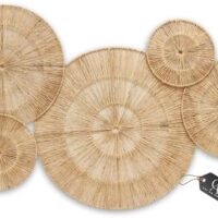 CHI AN 18 Inch Boho Wall Decor – Set of 5 Woven Jute Wall Baskets, Boho Wall Art & Decorative Basket Set, Farmhouse Wall Hanging, Handwoven Wall Plates for Living Room, Bedroom – 18", 14", 11", 8", 7"