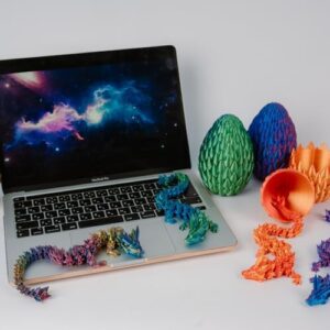 3D Printed 12” Articulated Crystal Dragon Inside 5.1” Egg – Fantasy Collectible, Fidget Toy & Stocking Easter Basket Stuffers for Home & Office Decor (3PCS-Egg) - Image 5