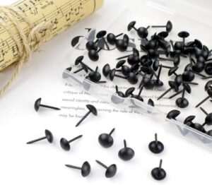 100 Pcs Black Upholstery Tacks Furniture Tacks Decorative Upholstery Nails Metal Thumb Tacks Round Head Upholstery Pins for Cork Board DIY Projects Home Decor Upholstered Sofa Decorative Nails - Image 7