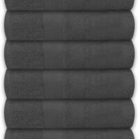 100% Cotton Large Bath Towels 24x50 Inches Soft Highly Absorbent and Quick Dry Bathroom Towels Perfect for Gym Spa and Travel - Charcoal Grey