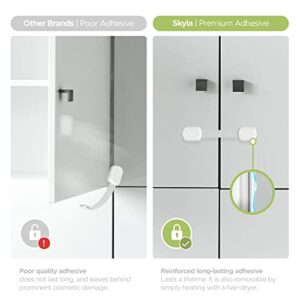 SKYLA HOMES Baby Locks (8-Pack) Child Safety Cabinet Proofing - Safe Quick and Easy 3M Adhesive Cabinet Drawer Door Latches No Screws & Magnets Multi-Purpose for Furniture Kitchen Ovens Toilet Seats - Image 7