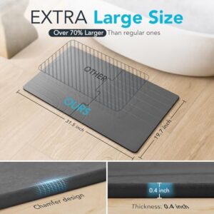 32 * 20 Large Stone Drying Bath Mat for Bathroom Diatomaceous Earth Bath Mat Quick Dry Non Slip Absorbent Bathroom Floor Mat Modernized Water Absorbing Diatomite Shower Bath Mat Grey - Image 2