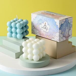 Bubble Candle - Cube Soy Wax Candles, Home Decor Candle, Scented Candle Set 2 Pieces, Home Use and Gifting - Image 4