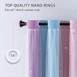 XiDi Dream Star Blackout Curtains for Kids Rooms Girl Princess Curtain for Daughter Bedroom Window (Pink Purple, W52 X L72) - Image 4