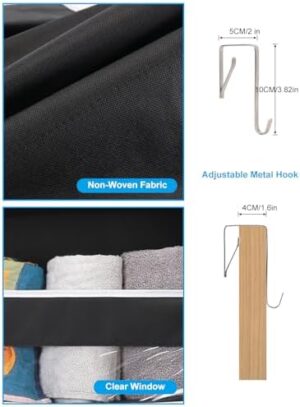 Over the Door Storage, Large Capacity Behind Closet Door Organizer for Bedroom Nursery to Store Diaper Kids Toys Shoes Sundries Over Door Hanging Organizer with 6 Tier Clear Deep Pockets 1 Pack - Image 3