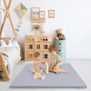 Stylish Vegan Leather Baby Play Mat - Soft, Easy to Clean Floor Mat Creates A Safe Play Area for Your Baby - The Perfect Modern Foam Playmat Fits Nicely with Your Kids Playroom Or Home Decor - Image 8