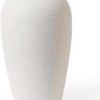 Kokrose Rustic Ceramic Table Vase, 11.8" Vintage Clay Tall Floor Ceramic Terracotta Vase for Table Centerpieces, Large Textured Farmhouse Decorative Vases for Home Decor