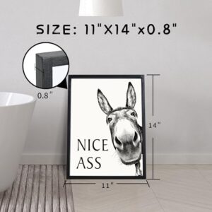 Heiple Framed Bathroom Art Bathroom Wall Decor Farmhouse Home Bathroom Decor Sets Vintage Funny Wall Art Bathroom Signs (Black, 11"x14") - Image 5
