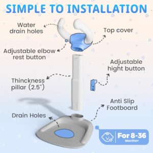 Baby Bathtub with Shower Stand Support | Anti-Pinch Soporte para Bañera de Bebé, Adjustable Shower Tower & Anti-Slip for Toddler Standing Up Themselves,Ideal Gift for Infants 8-36 Months - Image 8