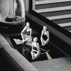 BrownLove 3pcs Decor White Thinker Statue Abstract Art Sculpture,Resin Collectible Figurines for Home Living Room Office Shelf Decoration - Image 6