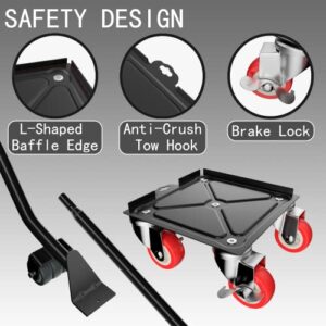 【Upgrade Large】 Furniture Dolly,Furniture Movers with 5 Wheels,Carbon Steel Panel Heavy Duty Dolly,Furniture Lifter with 5 360° Rotatable Rubber Universal Wheels,Maximum Load 3474LBS - Image 2