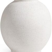 Ceramic Rustic Vase, 10.8 Inch Farmhouse Minimalist Tall Flower Vase for Table, Living Room, Home Decor, Bathroom, Holiday, Wedding, Set of 1, Sandstone White