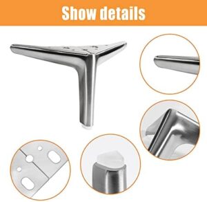 6-inch Furniture Legs, Legs for Furniture Set of 4, Modern Furniture Feet for Cabinet Sofa Couch Table Chair Bed Dresser Wardrobe Risers DIY Replacement-Brushed Satin Nickel - Image 4