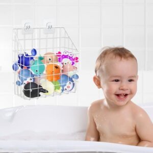 CIEOVO 2 Pieces Bath Toy Storage Holder for Bathtub, Hanging Metal Mesh Bath Toy Organizer Large Capacity Bathtub Toy Storage Shower Caddy for Bathroom Storing Clothes Toiletries - Image 7