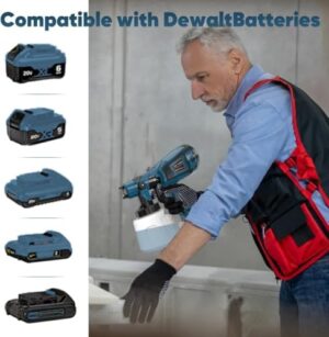 Paint Sprayer Tool High Power Electric Spray Paint Gun Easy to Clean for Furniture Cabinets Fence Walls Door Garden Chairs Dark Blue (Not Include Battery) - Image 6