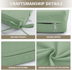 24x24 Inch Outdoor Cushions for Patio Furniture Set of 2, Waterproof Outdoor Chair Cushions w/Fade-Resistant, Removable & Machine-Washable Covers, Deep Seat Sofa/Couch Pads Replacement, Sage Green - Image 6