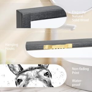 Heiple Framed Bathroom Art Bathroom Wall Decor Farmhouse Home Bathroom Decor Sets Vintage Funny Wall Art Bathroom Signs (Black, 11"x14") - Image 4