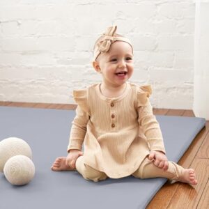 Stylish Vegan Leather Baby Play Mat - Soft, Easy to Clean Floor Mat Creates A Safe Play Area for Your Baby - The Perfect Modern Foam Playmat Fits Nicely with Your Kids Playroom Or Home Decor - Image 5