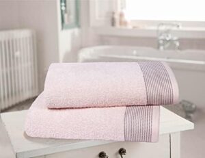 Belizzi Home Ultra Soft 2 Pack Oversized Bath Towel Set 28x55 inches, 100% Cotton Large Bath Towels, Ultra Absorbant Compact Quickdry & Lightweight Towel, Ideal for Gym Travel Camp Pool - Pink - Image 2