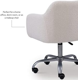 Linon Home Decor Products Linon Brooklyn Sherpa Office Chair, Ivory - Image 12